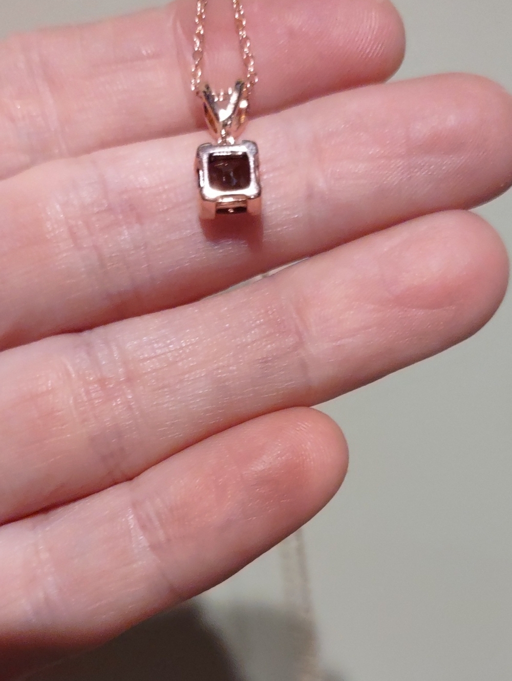 Levian 14kt Strawberry Gold Plated Sterling Silver Necklace Chocolate Quartz - Picture 4 of 6